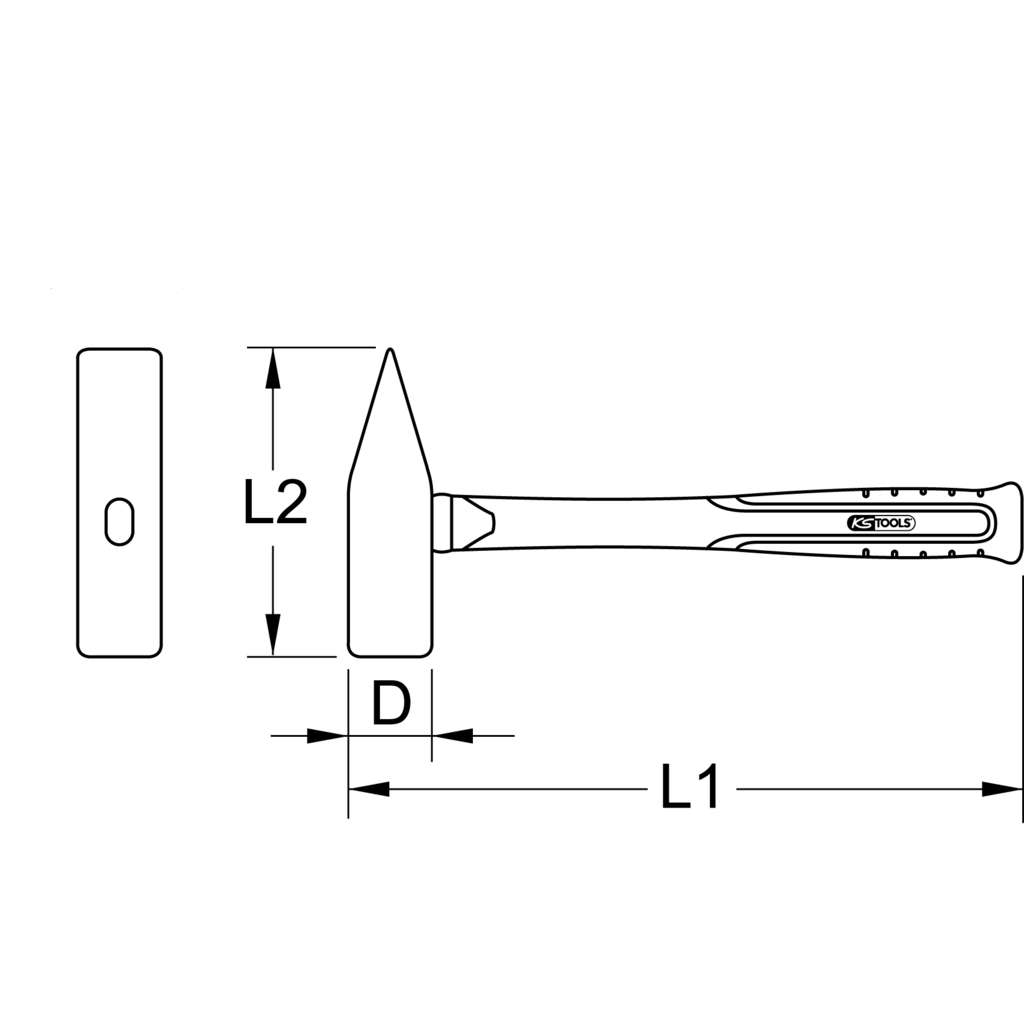 BRONZEplus Schlosserhammer 600 g, mit Hickorystiel