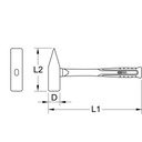 BRONZEplus Schlosserhammer 600 g, mit Hickorystiel