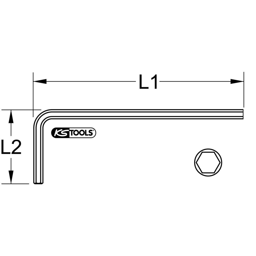 BRONZEplus Innensechskant-Winkelstiftschlüssel lang 10 mm