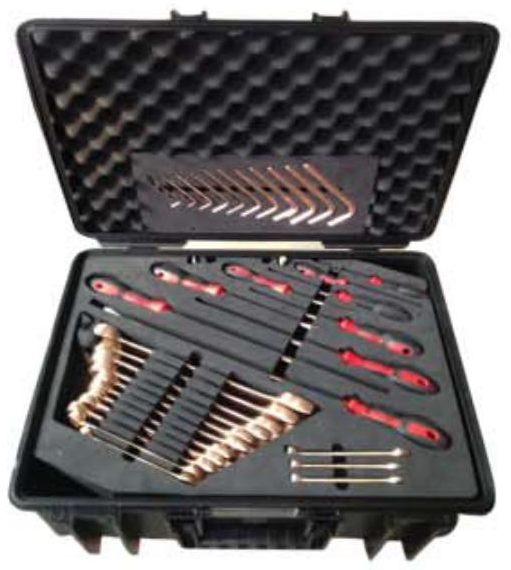 Tool box, non-sparking tools, 68 pieces, non-sparking/low sparking