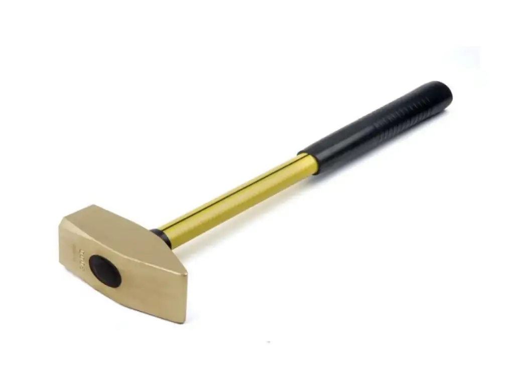 Non-sparking sledge hammer, similar to DIN 1042, with fiberglass handle