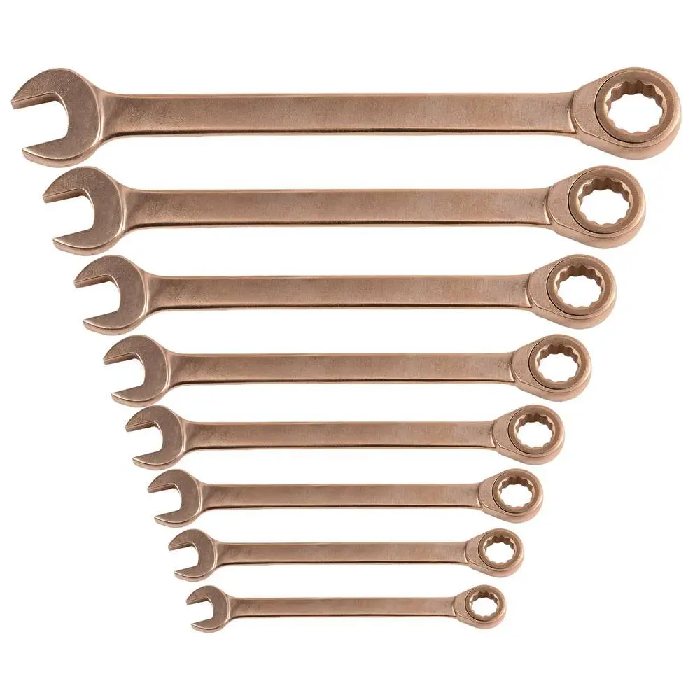 Combination ratchet wrench set, 8 pieces, 8-19mm