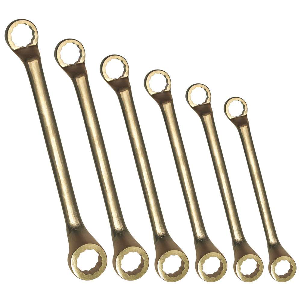 Double open-end wrench set (offset), 8 pieces 1/4–1”