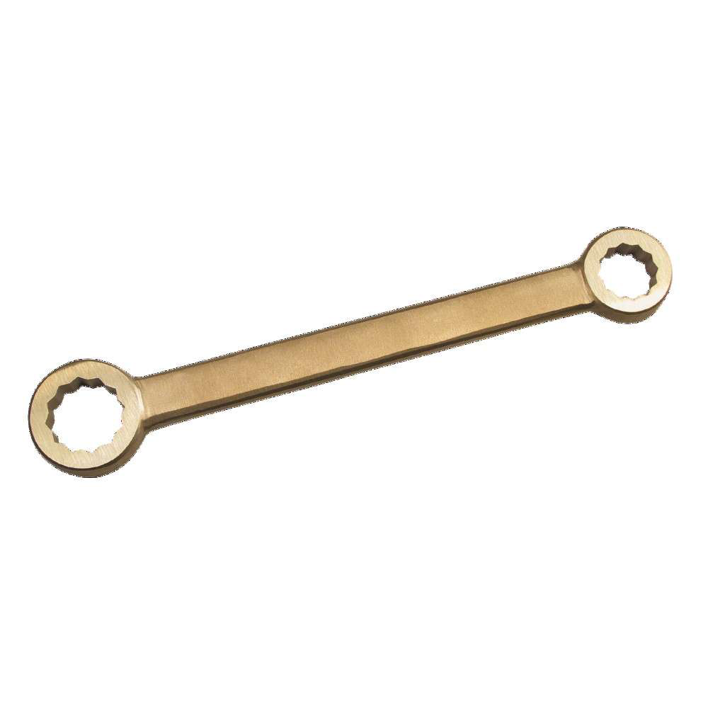 Non-sparking double-ended box wrench, straight, similar to DIN 837