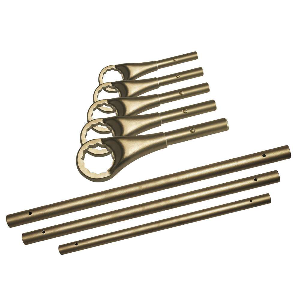 Ring ratchet spanner set (3 extension tubes, 15 spanners)