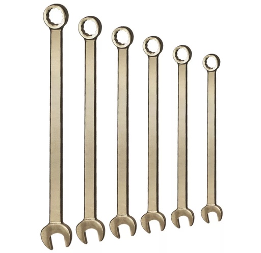 Combination wrench set extra long, 6-piece