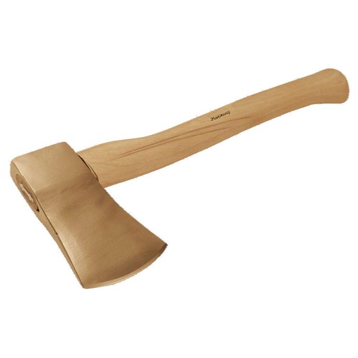 Non-sparking hatchet, with hickory handle